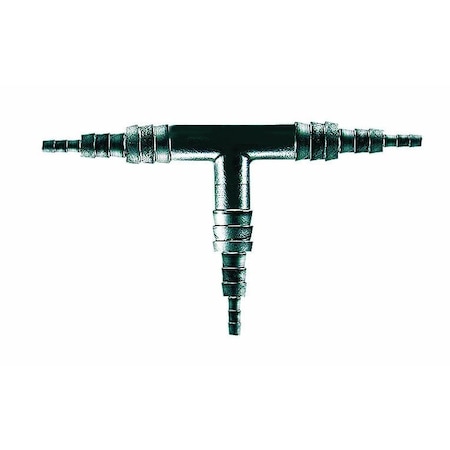 Test Products Intl Universal Ringed T-Fitting Plastic 3/16" A605